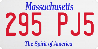MA license plate 295PJ5