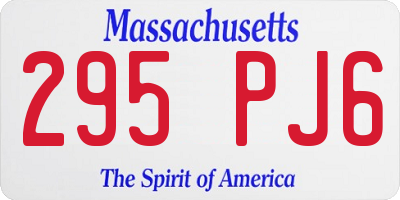 MA license plate 295PJ6
