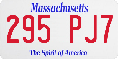 MA license plate 295PJ7