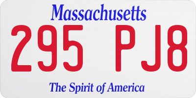 MA license plate 295PJ8