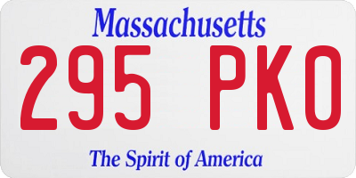 MA license plate 295PK0