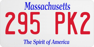 MA license plate 295PK2