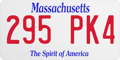 MA license plate 295PK4