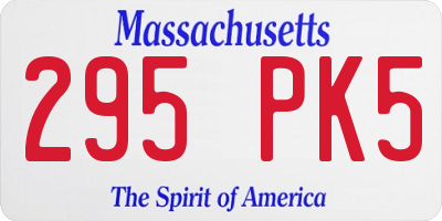 MA license plate 295PK5