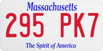 MA license plate 295PK7