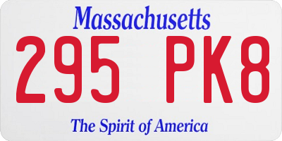 MA license plate 295PK8