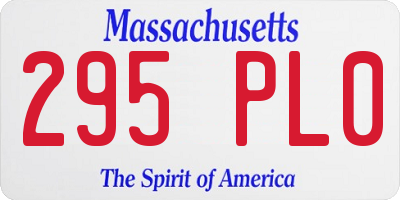 MA license plate 295PL0