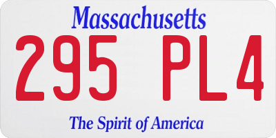 MA license plate 295PL4
