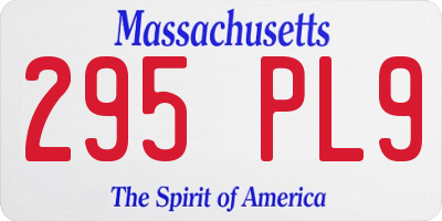 MA license plate 295PL9