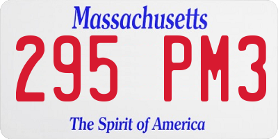 MA license plate 295PM3