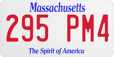 MA license plate 295PM4