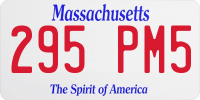 MA license plate 295PM5