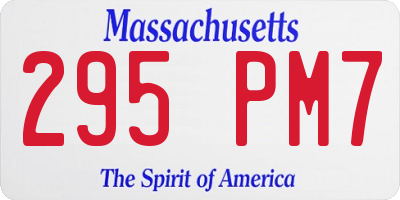 MA license plate 295PM7