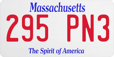 MA license plate 295PN3