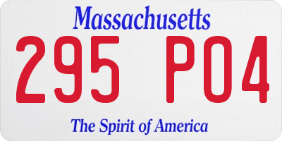 MA license plate 295PO4