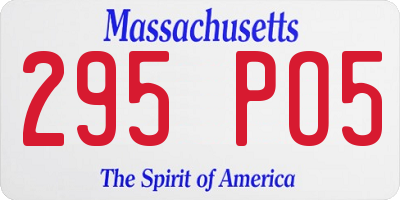 MA license plate 295PO5