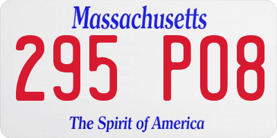 MA license plate 295PO8