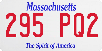 MA license plate 295PQ2