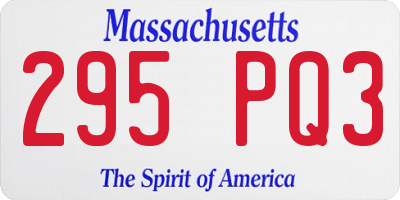 MA license plate 295PQ3