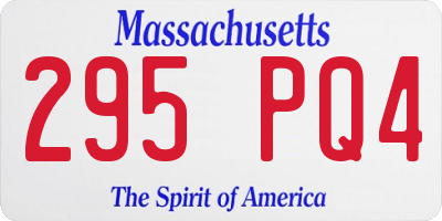 MA license plate 295PQ4