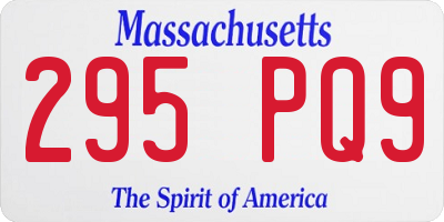 MA license plate 295PQ9