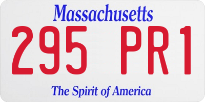 MA license plate 295PR1