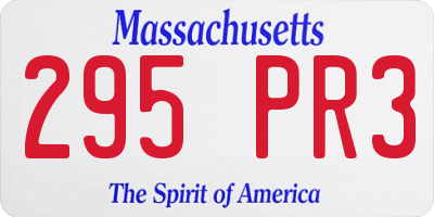 MA license plate 295PR3