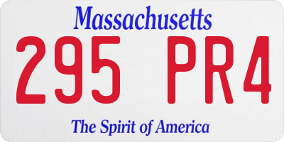 MA license plate 295PR4