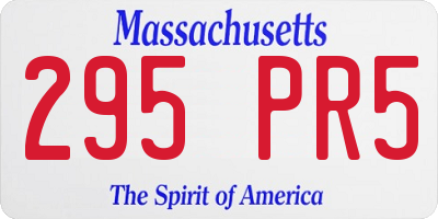 MA license plate 295PR5