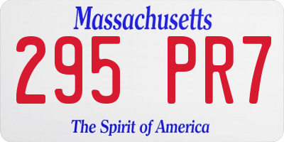 MA license plate 295PR7