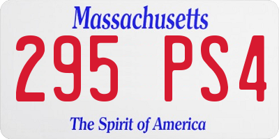 MA license plate 295PS4