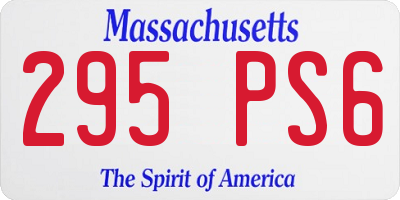 MA license plate 295PS6