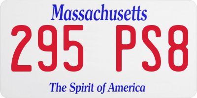 MA license plate 295PS8