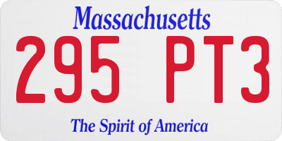 MA license plate 295PT3