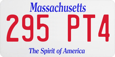 MA license plate 295PT4