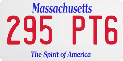 MA license plate 295PT6