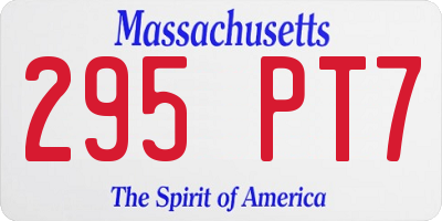MA license plate 295PT7