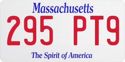 MA license plate 295PT9