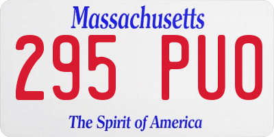 MA license plate 295PU0
