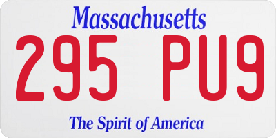 MA license plate 295PU9