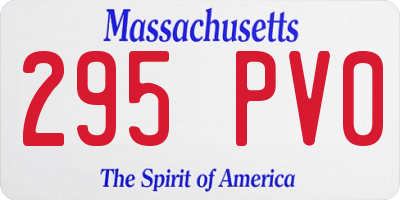 MA license plate 295PV0