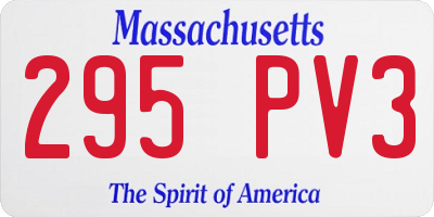 MA license plate 295PV3