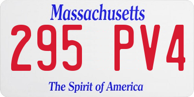 MA license plate 295PV4