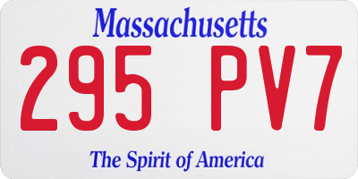 MA license plate 295PV7
