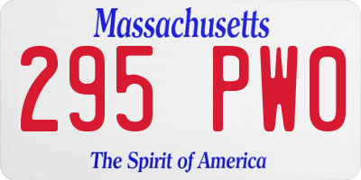 MA license plate 295PW0