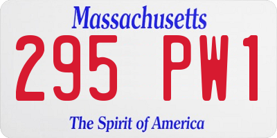 MA license plate 295PW1