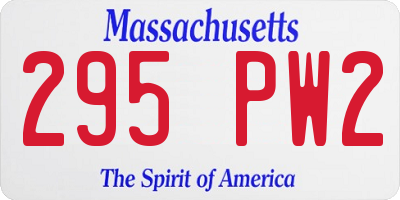 MA license plate 295PW2