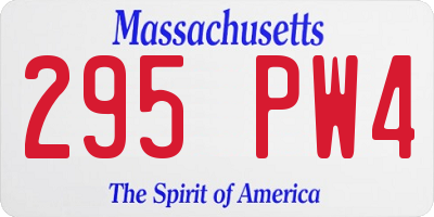 MA license plate 295PW4