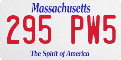 MA license plate 295PW5
