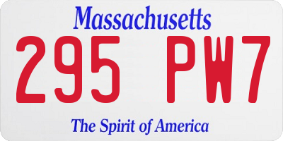 MA license plate 295PW7